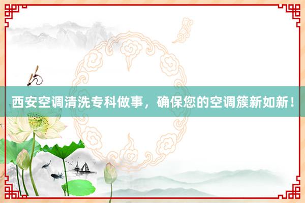 西安空调清洗专科做事，确保您的空调簇新如新！